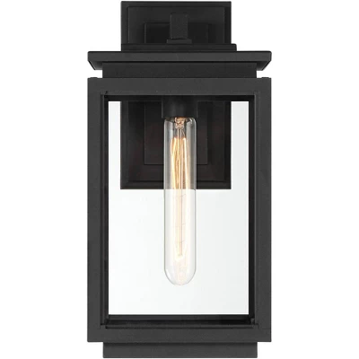 Possini Euro Design Atkins Modern Outdoor Wall Light Fixture Matte Black 14 1/4" Clear Glass For Post Exterior Barn Deck House Porch Yard Posts Patio 4 Possini Euro Design Atkins Modern Outdoor Wall Light Fixture Matte Black 14 1/4" Clear Glass For Post Exterior Barn Deck House Porch Yard Posts Patio - Image 4