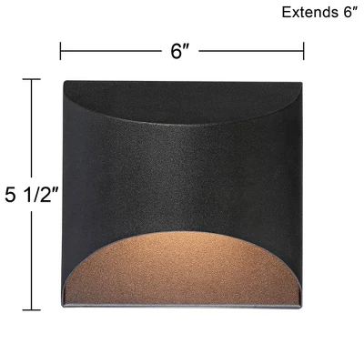 Possini Euro Design Ratner Modern Outdoor Wall Light Fixture Black Dark Sky LED Downlight 5 1/2" For Post Exterior Barn Deck House Porch Yard Patio 7 Possini Euro Design Ratner Modern Outdoor Wall Light Fixture Black Dark Sky LED Downlight 5 1/2" For Post Exterior Barn Deck House Porch Yard Patio - Image 7