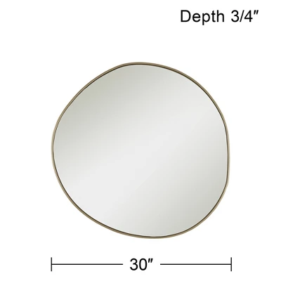 Possini Euro Design Rorschach Uneven Round Vanity Wall Mirror Modern Champagne Frame 30" Wide For Bathroom Bedroom Living Room Office Entryway House 4 Possini Euro Design Rorschach Uneven Round Vanity Wall Mirror Modern Champagne Frame 30" Wide For Bathroom Bedroom Living Room Office Entryway House - Image 4