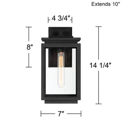 Possini Euro Design Atkins Modern Outdoor Wall Light Fixture Matte Black 14 1/4" Clear Glass For Post Exterior Barn Deck House Porch Yard Posts Patio 7 Possini Euro Design Atkins Modern Outdoor Wall Light Fixture Matte Black 14 1/4" Clear Glass For Post Exterior Barn Deck House Porch Yard Posts Patio - Image 7