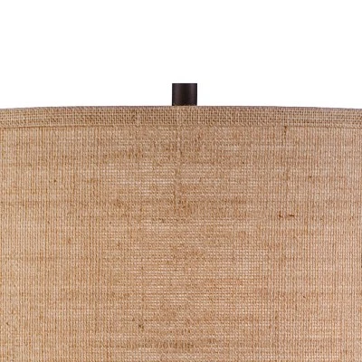 Possini Euro Design Garth Modern Floor Lamp Standing 63 1/2" Tall Oil Rubbed Bronze Burlap Fabric Drum Shade For Living Room Bedroom Office House Home 2 Possini Euro Design Garth Modern Floor Lamp Standing 63 1/2" Tall Oil Rubbed Bronze Burlap Fabric Drum Shade For Living Room Bedroom Office House Home - Image 2