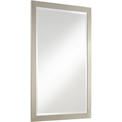 Possini Euro Design Metzeo Rectangular Vanity Wall Mirror Modern Beveled Glass Brushed Nickel Metal Frame 33" Wide For Bathroom Bedroom Home Entryway 4 Possini Euro Design Metzeo Rectangular Vanity Wall Mirror Modern Beveled Glass Brushed Nickel Metal Frame 33" Wide For Bathroom Bedroom Home Entryway - Image 4