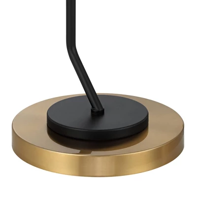 Possini Euro Design Tarrah Mid Century Modern 63" Tall Chairside Arc Floor Lamp Gold Black Metal Clear Glass Shade For Living Room House 4 Possini Euro Design Tarrah Mid Century Modern 63" Tall Chairside Arc Floor Lamp Gold Black Metal Clear Glass Shade For Living Room House - Image 4
