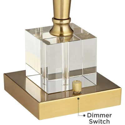 Possini Euro Design Wayne Modern Table Lamps 29 1/4" Tall Set Of 2 Brass With USB Charging Port White Fabric Drum Shade For Bedroom Living Room Kids 4 Possini Euro Design Wayne Modern Table Lamps 29 1/4" Tall Set Of 2 Brass With USB Charging Port White Fabric Drum Shade For Bedroom Living Room Kids - Image 4