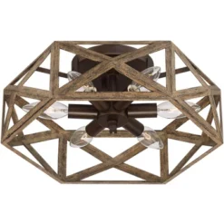 Possini Euro Design Moorcroft Modern Farmhouse Ceiling Light Semi Flush Mount Fixture 14 1/2" Wide Dark Wood Bronze 6-Light Hexagon Frame For Bedroom 13 Possini Euro Design Moorcroft Modern Farmhouse Ceiling Light Semi Flush Mount Fixture 14 1/2" Wide Dark Wood Bronze 6-Light Hexagon Frame For Bedroom -Possini Euro Design Sales Store GUEST c6b6a93f 9066 4008 993a 71d79b906b13
