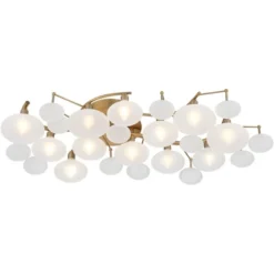 Possini Euro Design Lilypad Modern Ceiling Light Semi Flush Mount Fixture 30 1/4" Wide Warm Brass 12-Light Frosted Glass Shade For Bedroom Living Room 13 Possini Euro Design Lilypad Modern Ceiling Light Semi Flush Mount Fixture 30 1/4" Wide Warm Brass 12-Light Frosted Glass Shade For Bedroom Living Room -Possini Euro Design Sales Store GUEST c8b436d6 0799 4b71 b0e8 1b80aaa00f64