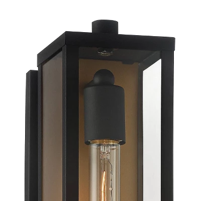 Possini Euro Design Berk Modern Outdoor Wall Light Fixture Textured Black 16" Clear Glass For Post Exterior Barn Deck House Porch Yard Posts Patio 2 Possini Euro Design Berk Modern Outdoor Wall Light Fixture Textured Black 16" Clear Glass For Post Exterior Barn Deck House Porch Yard Posts Patio - Image 2