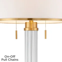 Possini Euro Design Cadence Modern Floor Lamp Standing 62" Tall Crystal Glass Column Satin Brass Linen Drum Shade For Living Room Bedroom Office House -Possini Euro Design Sales Store GUEST ca16b7ce 07a6 4449 89e6 d12a22ac27f0