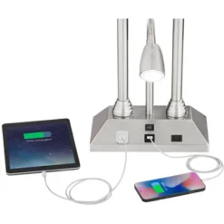 Possini Euro Design Dexter Modern Table Lamp 26" High Brushed Nickel With USB And AC Power Outlet In Base LED Reading Light White Shade For Home Desk 10 Possini Euro Design Dexter Modern Table Lamp 26" High Brushed Nickel With USB And AC Power Outlet In Base LED Reading Light White Shade For Home Desk -Possini Euro Design Sales Store GUEST cb638d63 b1f9 4dfb b56e 82d78a067255