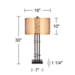 Possini Euro Design Deborah Modern Mid Century Table Lamp 30" Tall Black With USB Charging Port Gold Metal Double Drum Shades For Living Room Desk 15 Possini Euro Design Deborah Modern Mid Century Table Lamp 30" Tall Black With USB Charging Port Gold Metal Double Drum Shades For Living Room Desk -Possini Euro Design Sales Store GUEST ccb51444 3a3d 47f9 8b7a 4949629a99e7