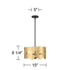 Possini Euro Design Stella Black Pendant Chandelier 15" Wide Modern Gold Leaf Drum Shade 4-Light Fixture For Dining Room House Foyer Kitchen Island 14 Possini Euro Design Stella Black Pendant Chandelier 15" Wide Modern Gold Leaf Drum Shade 4-Light Fixture For Dining Room House Foyer Kitchen Island -Possini Euro Design Sales Store GUEST ce404503 72a6 42fa b60a 005d26d6fc09