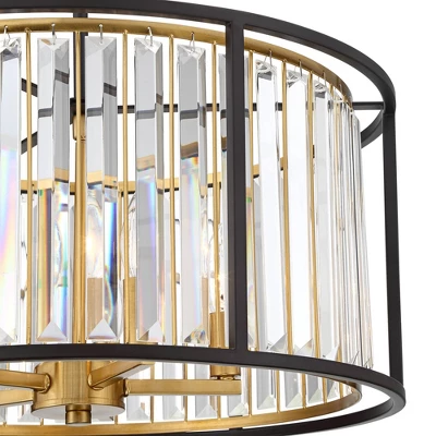 Possini Euro Design Milne Bronze Gold Drum Pendant Chandelier 20" Wide Modern Crystal 5-Light Fixture For Dining Room House Kitchen Island Entryway 2 Possini Euro Design Milne Bronze Gold Drum Pendant Chandelier 20" Wide Modern Crystal 5-Light Fixture For Dining Room House Kitchen Island Entryway - Image 2