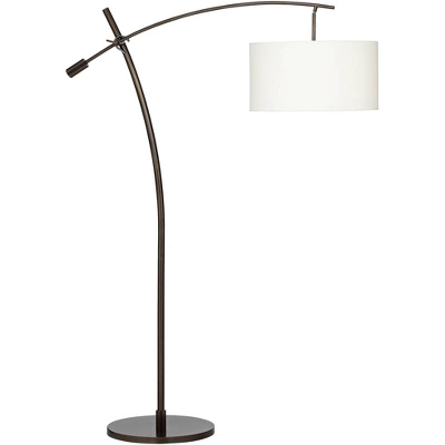 Possini Euro Design Raymond Modern Arc Floor Lamp 69" Tall Bronze Adjustable Boom Arm Off White Linen Drum Shade For Living Room Reading Bedroom Home 5 Possini Euro Design Raymond Modern Arc Floor Lamp 69" Tall Bronze Adjustable Boom Arm Off White Linen Drum Shade For Living Room Reading Bedroom Home - Image 5