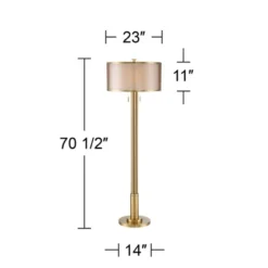 Possini Euro Design Granview Modern Floor Lamp 70 1/2" Tall Brass Metal Sheer Organza Outer Linen Inner Drum Shade For Living Room Bedroom Office Home 14 Possini Euro Design Granview Modern Floor Lamp 70 1/2" Tall Brass Metal Sheer Organza Outer Linen Inner Drum Shade For Living Room Bedroom Office Home -Possini Euro Design Sales Store GUEST d42f7ed5 2ecc 4c96 9a19 dbd4d823bbc1