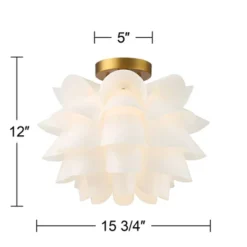 Possini Euro Design Modern Ceiling Light Semi Flush Mount Fixture White Flower Gold Metal 15 3/4" Wide Living Room Bedroom Kitchen 11 Possini Euro Design Modern Ceiling Light Semi Flush Mount Fixture White Flower Gold Metal 15 3/4" Wide Living Room Bedroom Kitchen -Possini Euro Design Sales Store GUEST d4dfbf46 d749 4ed9 ad97 3bda7c01cd2a