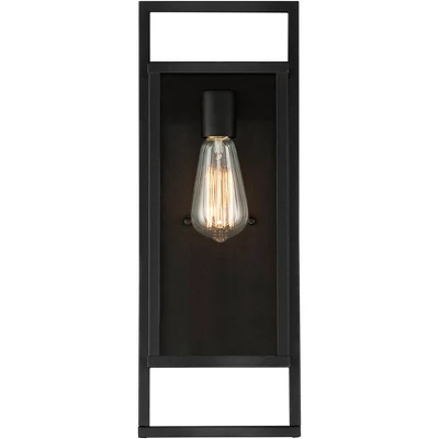 Possini Euro Design Jericho Modern Outdoor Wall Light Fixture Textured Black Metal 19" Clear Glass Panel For Post Exterior Barn Deck House Porch Yard 3 Possini Euro Design Jericho Modern Outdoor Wall Light Fixture Textured Black Metal 19" Clear Glass Panel For Post Exterior Barn Deck House Porch Yard - Image 3