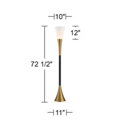 Possini Euro Design Modern Glam Style Torchiere Floor Lamp 72.5" Tall Black Antique Brass Metal White Glass Shade Living Room Reading Uplight 12 Possini Euro Design Modern Glam Style Torchiere Floor Lamp 72.5" Tall Black Antique Brass Metal White Glass Shade Living Room Reading Uplight -Possini Euro Design Sales Store GUEST d63f7e16 8522 44d1 9bed eaf2ae798206