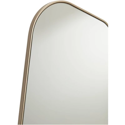 Possini Euro Design Reuleaux Rectangular Vanity Wall Mirror Modern Curved Corner Champagne Gold Frame 26" Wide For Bathroom Bedroom Living Room Office 2 Possini Euro Design Reuleaux Rectangular Vanity Wall Mirror Modern Curved Corner Champagne Gold Frame 26" Wide For Bathroom Bedroom Living Room Office - Image 2