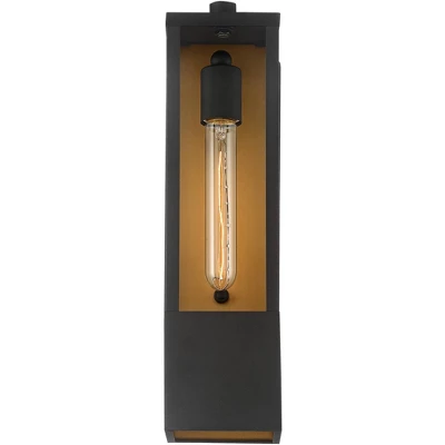 Possini Euro Design Berk Modern Outdoor Wall Light Fixture Textured Black 16" Clear Glass For Post Exterior Barn Deck House Porch Yard Posts Patio 3 Possini Euro Design Berk Modern Outdoor Wall Light Fixture Textured Black 16" Clear Glass For Post Exterior Barn Deck House Porch Yard Posts Patio - Image 3