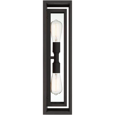 Possini Euro Design Metropolis Mid Century Modern Outdoor Wall Light Fixture Black Gold 22" Clear Glass For Post Exterior Barn Deck House Porch Yard 5 Possini Euro Design Metropolis Mid Century Modern Outdoor Wall Light Fixture Black Gold 22" Clear Glass For Post Exterior Barn Deck House Porch Yard - Image 5