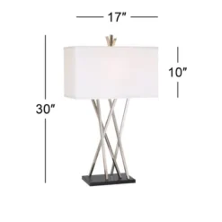 Possini Euro Design Modern Table Lamps 30" Tall Set Of 2 Brushed Steel Black White Linen Rectangular Shade For Living Room Family Bedroom 13 Possini Euro Design Modern Table Lamps 30" Tall Set Of 2 Brushed Steel Black White Linen Rectangular Shade For Living Room Family Bedroom -Possini Euro Design Sales Store GUEST ddf5d07e c19d 481f b595 6a83f7db225b