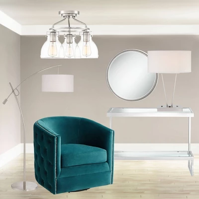 Possini Euro Design Modern Arc Floor Lamp 69" Tall Brushed Steel Adjustable Boom Off White Linen Drum Shade For Living Room Reading Office 7 Possini Euro Design Modern Arc Floor Lamp 69" Tall Brushed Steel Adjustable Boom Off White Linen Drum Shade For Living Room Reading Office - Image 7