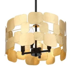 Possini Euro Design Stella Black Pendant Chandelier 15" Wide Modern Gold Leaf Drum Shade 4-Light Fixture For Dining Room House Foyer Kitchen Island 11 Possini Euro Design Stella Black Pendant Chandelier 15" Wide Modern Gold Leaf Drum Shade 4-Light Fixture For Dining Room House Foyer Kitchen Island -Possini Euro Design Sales Store GUEST df219f62 efd1 435c ad99 3a03651bac47