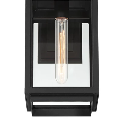 Possini Euro Design Atkins Modern Outdoor Wall Light Fixture Matte Black 14 1/4" Clear Glass For Post Exterior Barn Deck House Porch Yard Posts Patio 2 Possini Euro Design Atkins Modern Outdoor Wall Light Fixture Matte Black 14 1/4" Clear Glass For Post Exterior Barn Deck House Porch Yard Posts Patio - Image 2