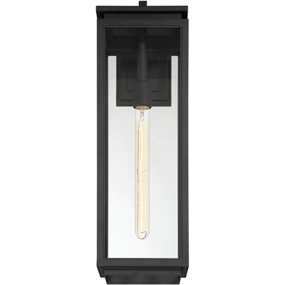 Possini Euro Design Atkins Modern Outdoor Wall Light Fixture Matte Black 24" Clear Glass For Post Exterior Barn Deck House Porch Yard Patio Outside 3 Possini Euro Design Atkins Modern Outdoor Wall Light Fixture Matte Black 24" Clear Glass For Post Exterior Barn Deck House Porch Yard Patio Outside - Image 3