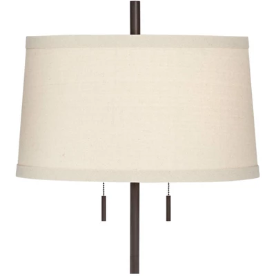 Possini Euro Design Nayla Modern Floor Lamp 62 1/2" Tall Bronze Metal Off White Fabric Tapered Drum Shade For Living Room Bedroom Office House Home 5 Possini Euro Design Nayla Modern Floor Lamp 62 1/2" Tall Bronze Metal Off White Fabric Tapered Drum Shade For Living Room Bedroom Office House Home - Image 5