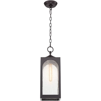 Possini Euro Design Tyne Modern Industrial Outdoor Hanging Light Bronze 19" Seedy Glass Shade For Post Exterior Barn Deck House Porch Yard Patio Home 6 Possini Euro Design Tyne Modern Industrial Outdoor Hanging Light Bronze 19" Seedy Glass Shade For Post Exterior Barn Deck House Porch Yard Patio Home - Image 6