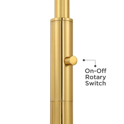 Possini Euro Design Kinsey Modern Downbridge Floor Lamp 67" Tall Warm Brass Metal Stone Pattern Glass Shade For Living Room Reading Bedroom Office 3 Possini Euro Design Kinsey Modern Downbridge Floor Lamp 67" Tall Warm Brass Metal Stone Pattern Glass Shade For Living Room Reading Bedroom Office - Image 3