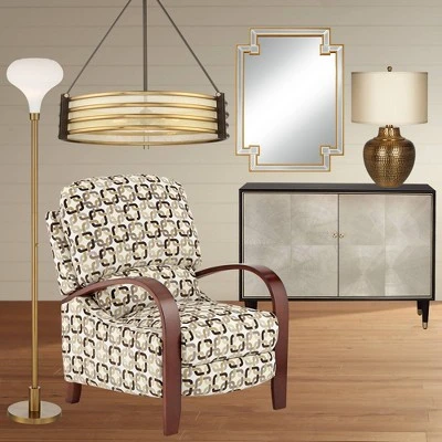 Possini Euro Design Cecil Modern Industrial Torchiere Floor Lamp 71" Tall Warm Gold Metal Opal Glass Shade For Living Room Bedroom Office House Home 8 Possini Euro Design Cecil Modern Industrial Torchiere Floor Lamp 71" Tall Warm Gold Metal Opal Glass Shade For Living Room Bedroom Office House Home - Image 8