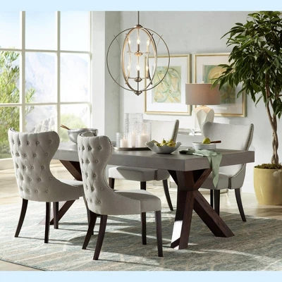 Possini Euro Design Spherical Brushed Nickel Large Chandelier 24" Wide Modern 6-Light Fixture For Dining Room House Foyer Kitchen Island Entryway Home 6 Possini Euro Design Spherical Brushed Nickel Large Chandelier 24" Wide Modern 6-Light Fixture For Dining Room House Foyer Kitchen Island Entryway Home - Image 6