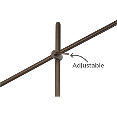 Possini Euro Design Modern Floor Lamp With USB Port 62 1/2" Tall Oil Rubbed Bronze Boom Arm Brown Drum Shade For Living Room House 3 Possini Euro Design Modern Floor Lamp With USB Port 62 1/2" Tall Oil Rubbed Bronze Boom Arm Brown Drum Shade For Living Room House - Image 3