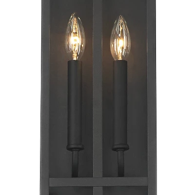 Possini Euro Design Metrix Modern Industrial Outdoor Wall Light Fixture Black Metal 26" Clear Glass For Post Exterior Barn Deck House Porch Yard Patio 2 Possini Euro Design Metrix Modern Industrial Outdoor Wall Light Fixture Black Metal 26" Clear Glass For Post Exterior Barn Deck House Porch Yard Patio - Image 2