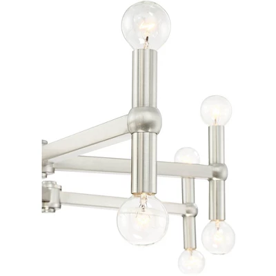 Possini Euro Design Marya Brushed Nickel Chandelier 37 3/4" Wide Modern 16-Light Fixture For Dining Room House Foyer Kitchen Island Entryway Bedroom 2 Possini Euro Design Marya Brushed Nickel Chandelier 37 3/4" Wide Modern 16-Light Fixture For Dining Room House Foyer Kitchen Island Entryway Bedroom - Image 2