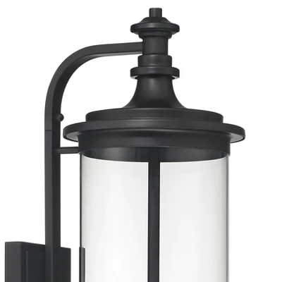 Possini Euro Design Medici Modern Outdoor Wall Light Fixture Black 32 1/4" Clear Glass Cylinder Shade For Post Exterior Barn Deck House Porch Yard 3 Possini Euro Design Medici Modern Outdoor Wall Light Fixture Black 32 1/4" Clear Glass Cylinder Shade For Post Exterior Barn Deck House Porch Yard - Image 3