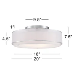 Possini Euro Design Modern Ceiling Lighting Semi Flush Mount Fixture 20" Wide Chrome 3-Light Sheer Outer Off White Inner Drum Shade For Bedroom House 10 Possini Euro Design Modern Ceiling Lighting Semi Flush Mount Fixture 20" Wide Chrome 3-Light Sheer Outer Off White Inner Drum Shade For Bedroom House -Possini Euro Design Sales Store GUEST ed0184b8 dcd7 4ae2 9ef4 45a9237cdc91