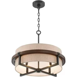 Possini Euro Design Bronze Wood Finish Pendant Chandelier 22" Wide Rustic Farmhouse Tan Fabric Drum 4-Light Fixture For Dining Room House 11 Possini Euro Design Bronze Wood Finish Pendant Chandelier 22" Wide Rustic Farmhouse Tan Fabric Drum 4-Light Fixture For Dining Room House -Possini Euro Design Sales Store GUEST f0d0f05a 32c1 47ab a51c ccb88a583cb8