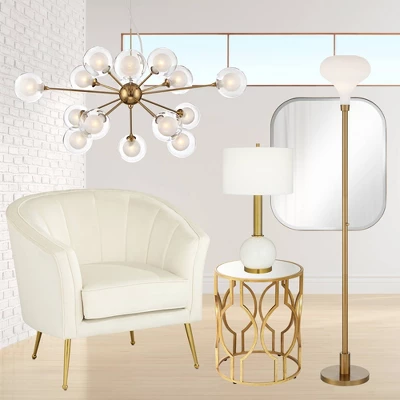 Possini Euro Design Spheres Antique Brass Chandelier 30" Wide Mid Century Modern Sputnik Glass Shade 15-Light Fixture For Dining Room Kitchen Island 8 Possini Euro Design Spheres Antique Brass Chandelier 30" Wide Mid Century Modern Sputnik Glass Shade 15-Light Fixture For Dining Room Kitchen Island - Image 8