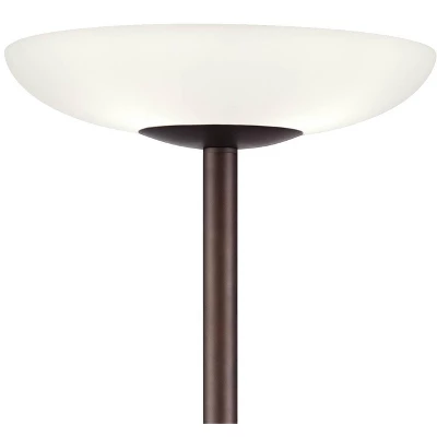 Possini Euro Design Meridian Light Blaster Modern Torchiere Floor Lamp 72" Tall Oil Rubbed Bronze LED Frosted Glass Shade For Living Room Bedroom Home 2 Possini Euro Design Meridian Light Blaster Modern Torchiere Floor Lamp 72" Tall Oil Rubbed Bronze LED Frosted Glass Shade For Living Room Bedroom Home - Image 2