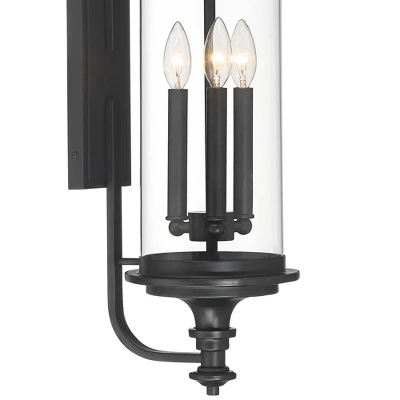 Possini Euro Design Medici Modern Outdoor Wall Light Fixture Black 28" Clear Glass For Post Exterior Barn Deck House Porch Yard Patio Home Outside 2 Possini Euro Design Medici Modern Outdoor Wall Light Fixture Black 28" Clear Glass For Post Exterior Barn Deck House Porch Yard Patio Home Outside - Image 2