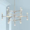 Possini Euro Design Marya Brushed Nickel Chandelier 32" Wide Modern 24-Light Fixture For Dining Room House Foyer Kitchen Island Entryway Bedroom Home