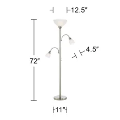Possini Euro Design Alexei Modern Torchiere Floor Lamp With Side Lights 72" Tall Brushed Nickel White Crackle Glass For Living Room Reading Bedroom 13 Possini Euro Design Alexei Modern Torchiere Floor Lamp With Side Lights 72" Tall Brushed Nickel White Crackle Glass For Living Room Reading Bedroom -Possini Euro Design Sales Store GUEST f4eb8bf7 732e 410a 9fba 97404d5cf528