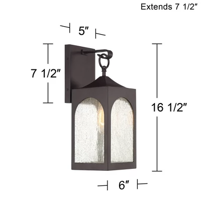 Possini Euro Design Tyne Modern Outdoor Wall Light Fixture Bronze 16 1/2" Seedy Glass For Post Exterior Barn Deck House Porch Yard Posts Patio Home 6 Possini Euro Design Tyne Modern Outdoor Wall Light Fixture Bronze 16 1/2" Seedy Glass For Post Exterior Barn Deck House Porch Yard Posts Patio Home - Image 6