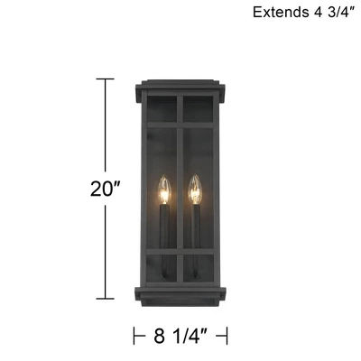 Possini Euro Design Modern Industrial Outdoor Wall Light Fixture Cool Black Windowpane Frame 20" For Post Exterior Barn Deck House 7 Possini Euro Design Modern Industrial Outdoor Wall Light Fixture Cool Black Windowpane Frame 20" For Post Exterior Barn Deck House - Image 7