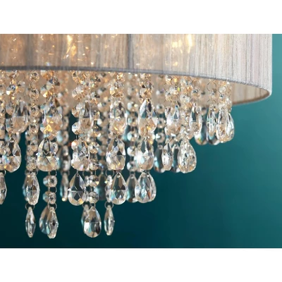 Possini Euro Design Jolie Chrome Chandelier Lighting 20" Wide Modern Crystal Silver Fabric Shade 7-Light Fixture For Dining Room House Kitchen Island 7 Possini Euro Design Jolie Chrome Chandelier Lighting 20" Wide Modern Crystal Silver Fabric Shade 7-Light Fixture For Dining Room House Kitchen Island - Image 7