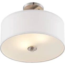 Possini Euro Design Halsted Modern Ceiling Light Semi Flush Mount Fixture 15" Wide Brushed Nickel 2-Light Oatmeal Linen Drum For Bedroom Living Room 9 Possini Euro Design Halsted Modern Ceiling Light Semi Flush Mount Fixture 15" Wide Brushed Nickel 2-Light Oatmeal Linen Drum For Bedroom Living Room -Possini Euro Design Sales Store GUEST fb5ea2b7 23eb 4186 9ae2 c19ffe763ffd