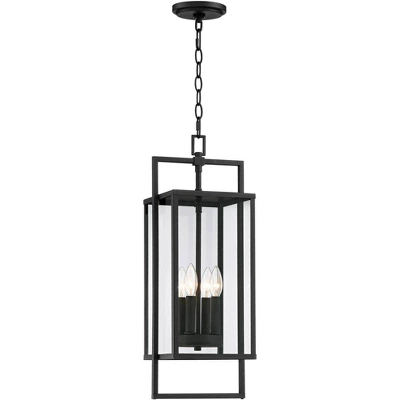 Possini Euro Design Jericho Modern Outdoor Hanging Light Textured Black 24 1/4" Clear Glass Panel For Post Exterior Barn Deck House Porch Yard Patio 5 Possini Euro Design Jericho Modern Outdoor Hanging Light Textured Black 24 1/4" Clear Glass Panel For Post Exterior Barn Deck House Porch Yard Patio - Image 5